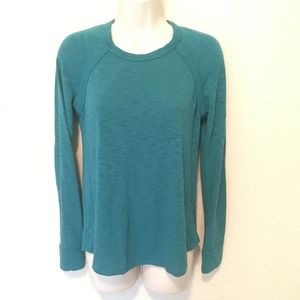 Nice Light Teal Thermal Top With Elbow Patches